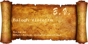 Balogh Violetta névjegykártya